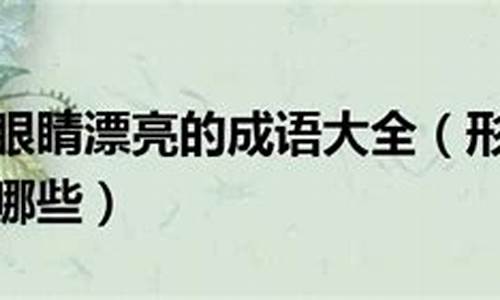 眼睛的成语有哪些成语大全_眼睛的成语有哪些成语大全四个字